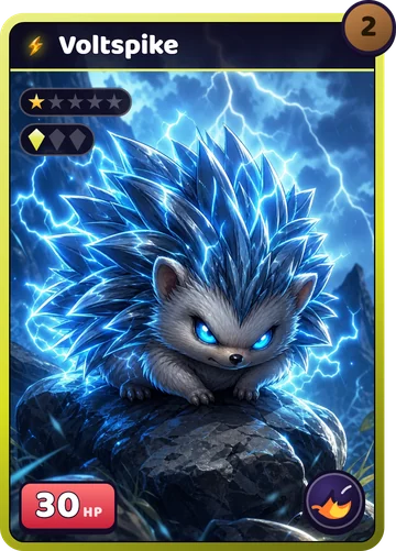 Voltspike: The Voltspike card, as drawn by the game