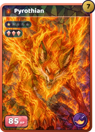Pyrothian: The Pyrothian card, as drawn by the game