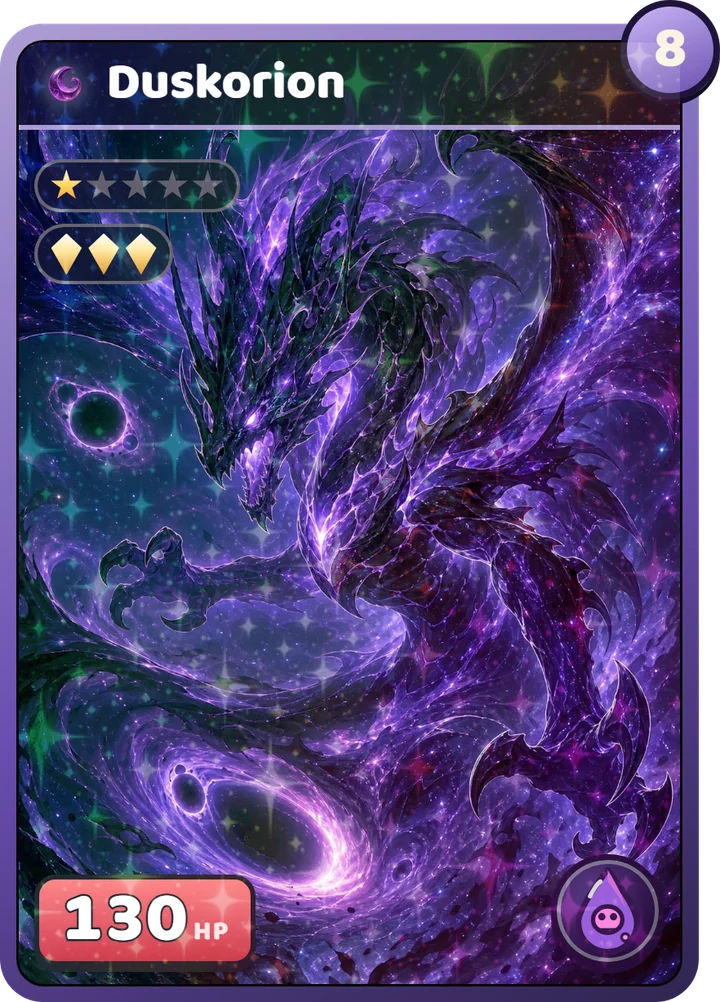 The Duskorion card as it appears in the game
