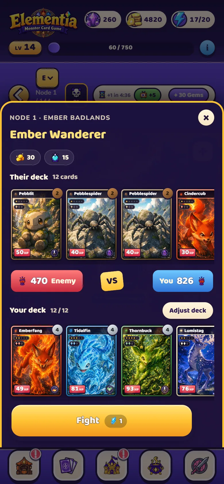 Before a fight in Elementia